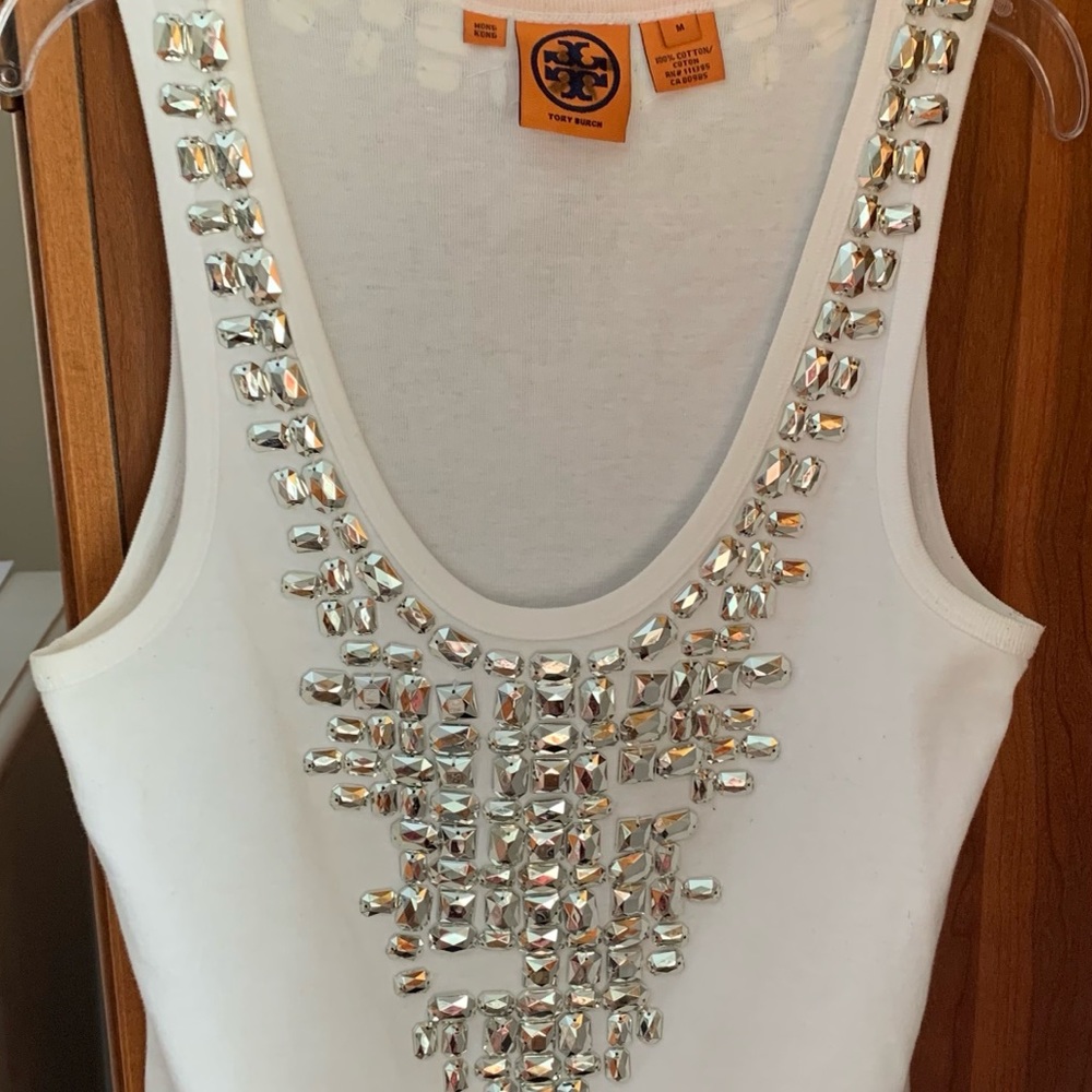 Tory Burch Beaded tank-white- medium